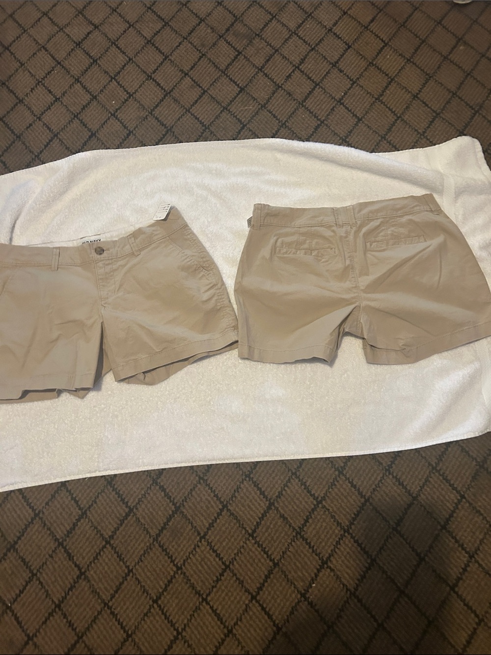 Old Navy High-Waist Tan Khaki Shorts